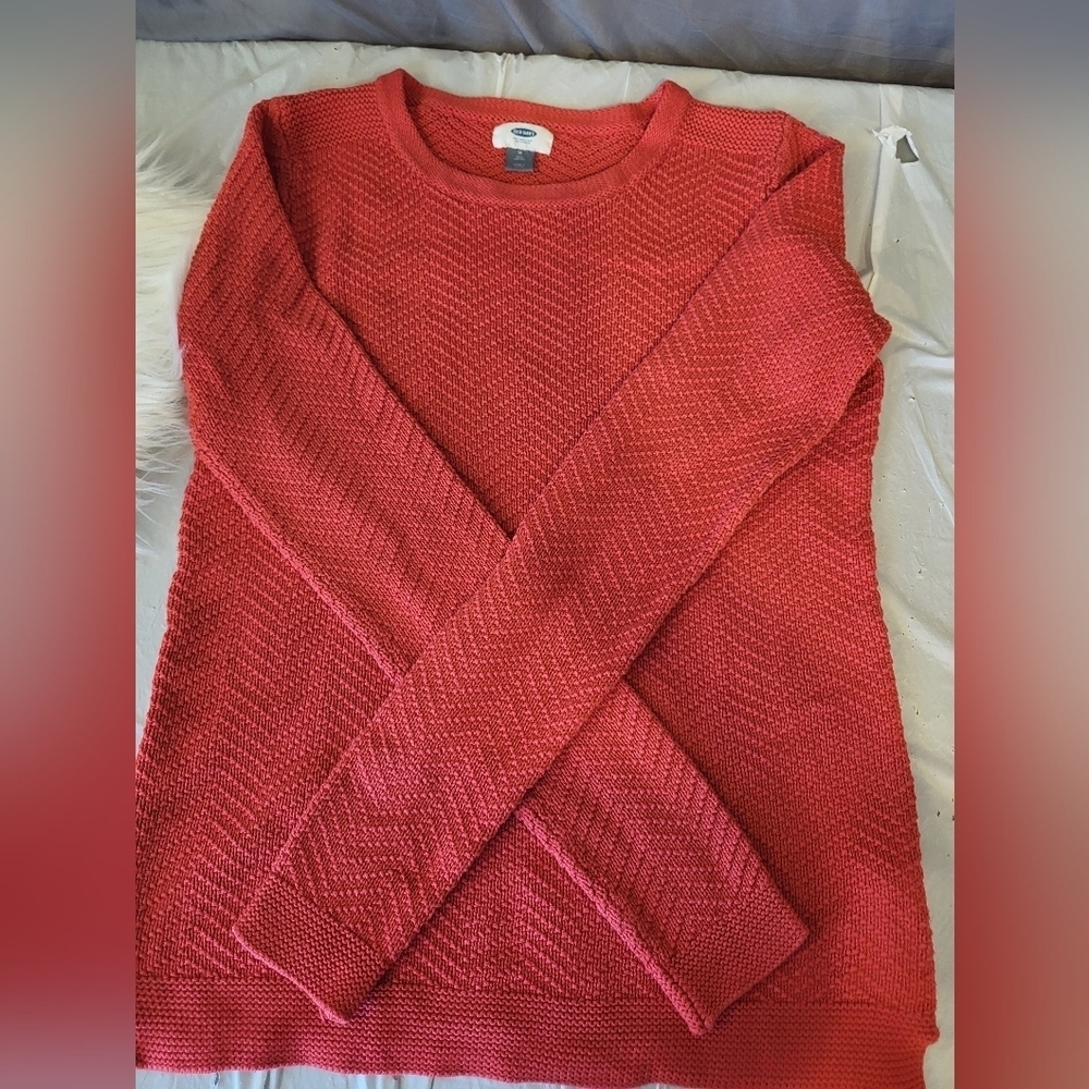 Old Navy Coral Knit Top, Size Medium Tall - Picture 6 of 6
